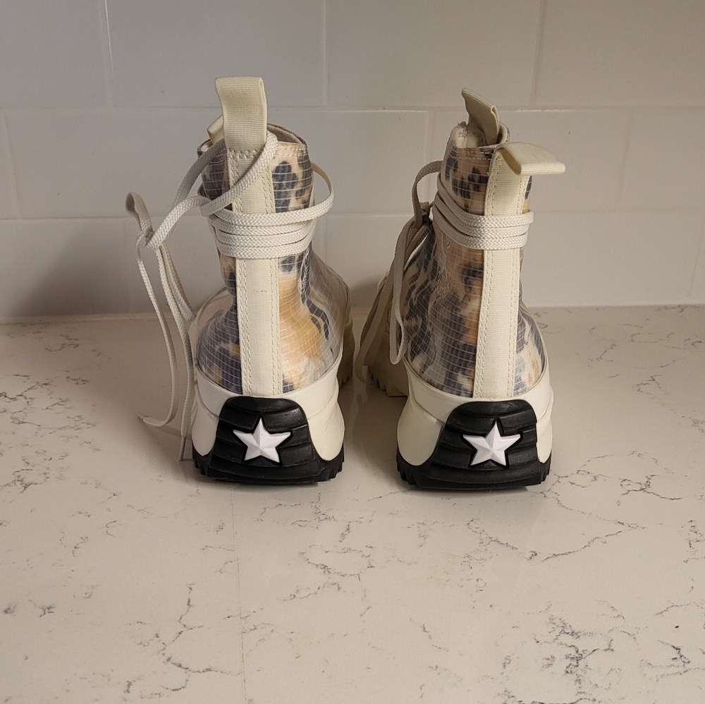 Converse Run Star Hi Zip Platform "Washed Florals" Egret/White/Black - Picture 4 of 8